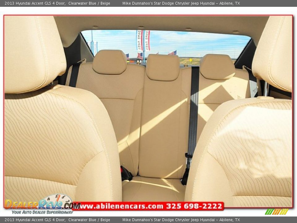 2013 Hyundai Accent GLS 4 Door Clearwater Blue / Beige Photo #20