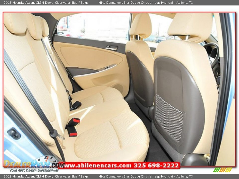 2013 Hyundai Accent GLS 4 Door Clearwater Blue / Beige Photo #22