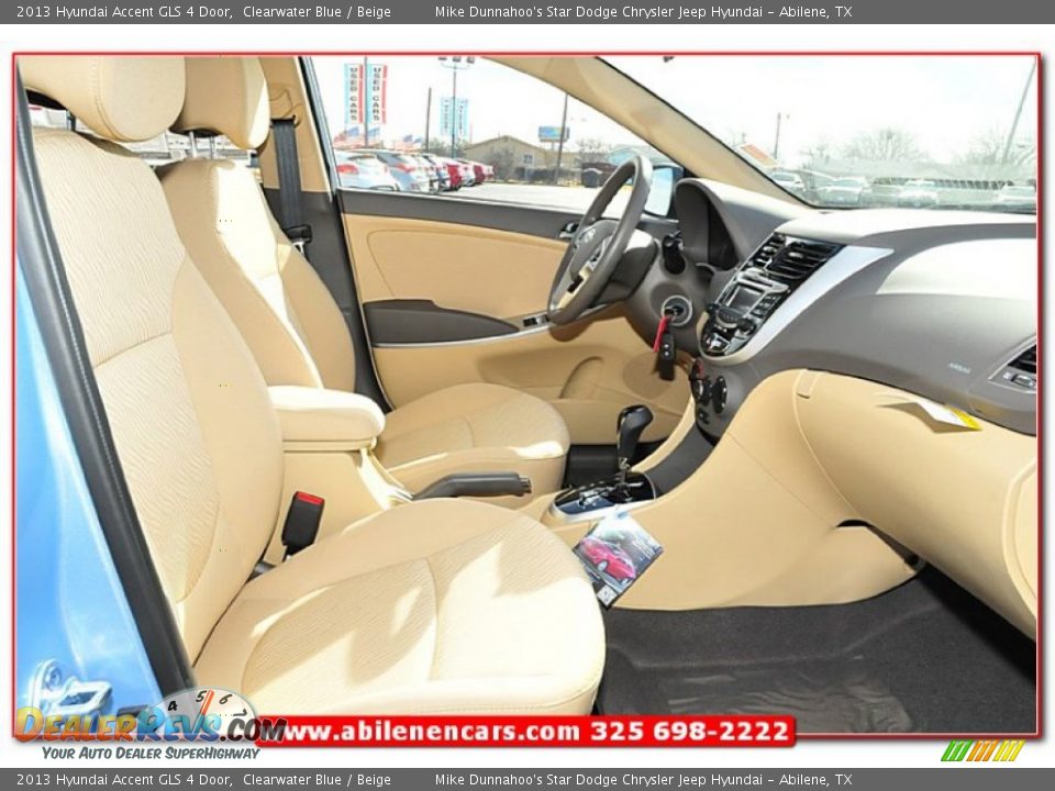 2013 Hyundai Accent GLS 4 Door Clearwater Blue / Beige Photo #23