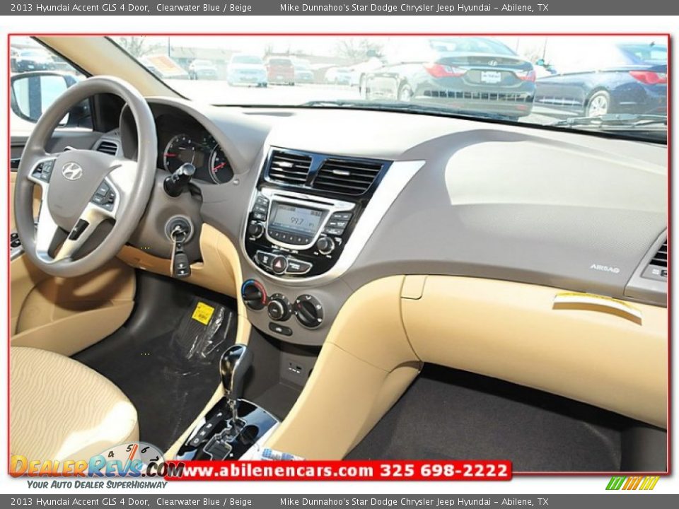 2013 Hyundai Accent GLS 4 Door Clearwater Blue / Beige Photo #25