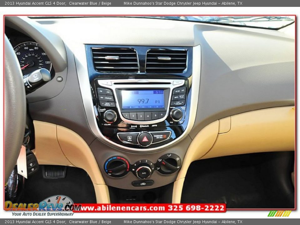 2013 Hyundai Accent GLS 4 Door Clearwater Blue / Beige Photo #26