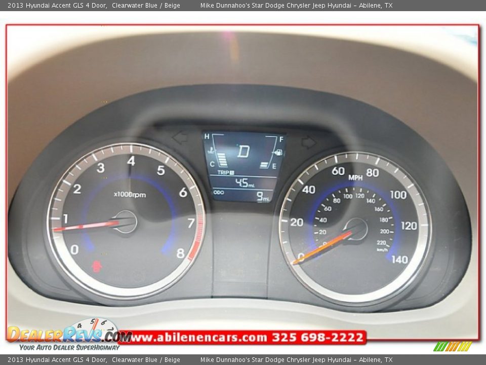 2013 Hyundai Accent GLS 4 Door Clearwater Blue / Beige Photo #30