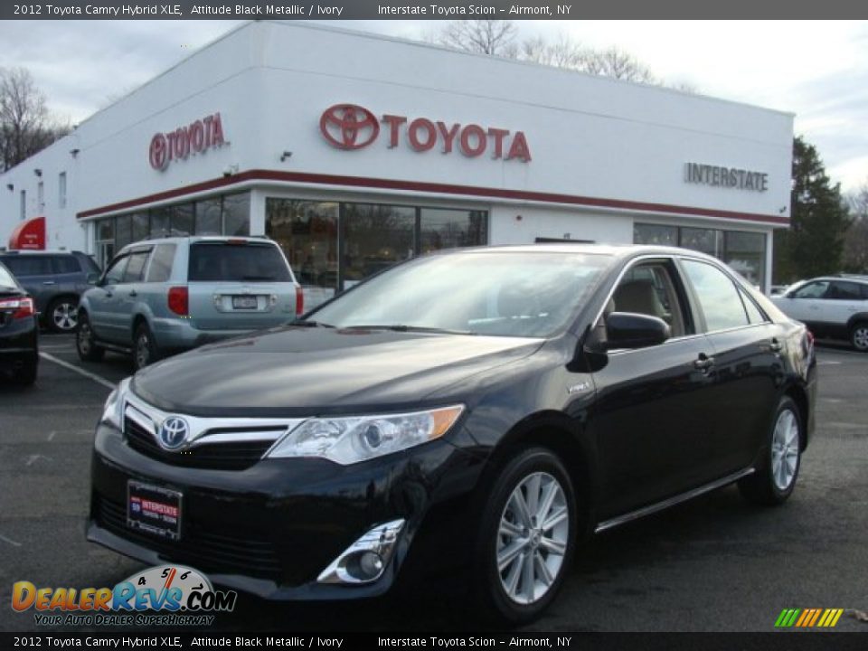 2012 Toyota Camry Hybrid XLE Attitude Black Metallic / Ivory Photo #1
