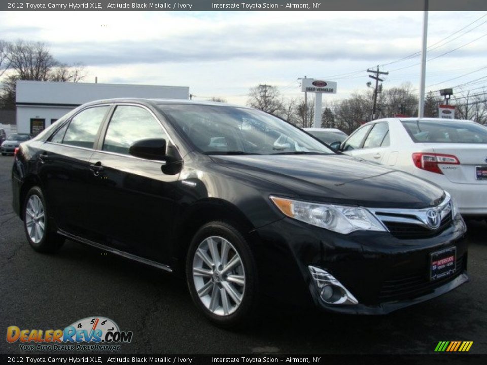 2012 Toyota Camry Hybrid XLE Attitude Black Metallic / Ivory Photo #3