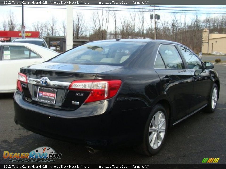 2012 Toyota Camry Hybrid XLE Attitude Black Metallic / Ivory Photo #4