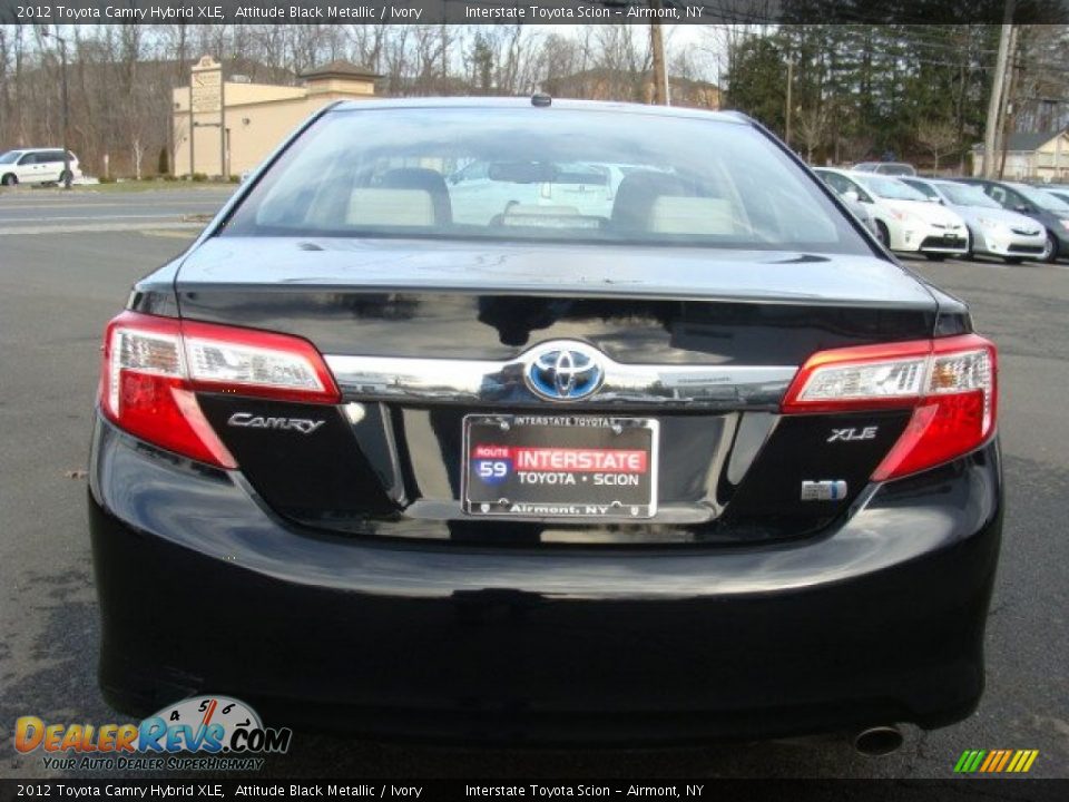 2012 Toyota Camry Hybrid XLE Attitude Black Metallic / Ivory Photo #5