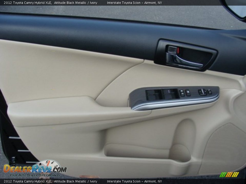 2012 Toyota Camry Hybrid XLE Attitude Black Metallic / Ivory Photo #7