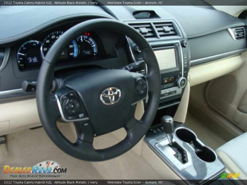 2012 Toyota Camry Hybrid XLE Attitude Black Metallic / Ivory Photo #9