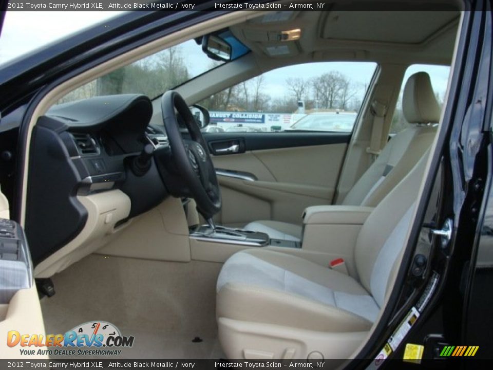 2012 Toyota Camry Hybrid XLE Attitude Black Metallic / Ivory Photo #10