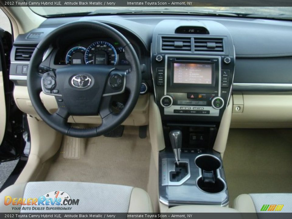 2012 Toyota Camry Hybrid XLE Attitude Black Metallic / Ivory Photo #12
