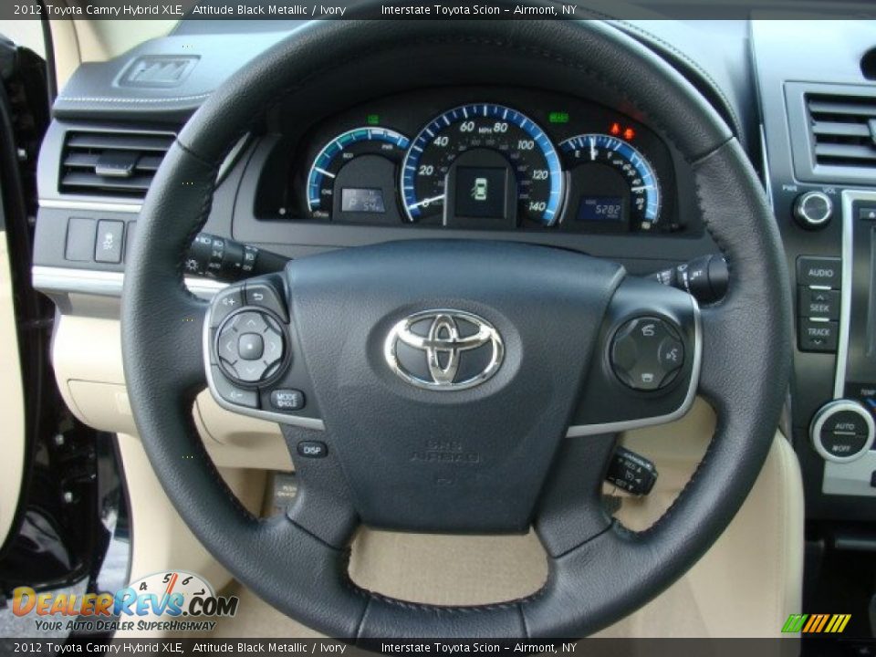 2012 Toyota Camry Hybrid XLE Attitude Black Metallic / Ivory Photo #13