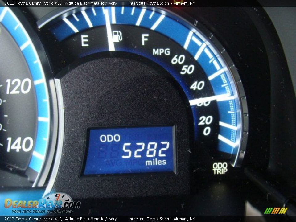 2012 Toyota Camry Hybrid XLE Attitude Black Metallic / Ivory Photo #14