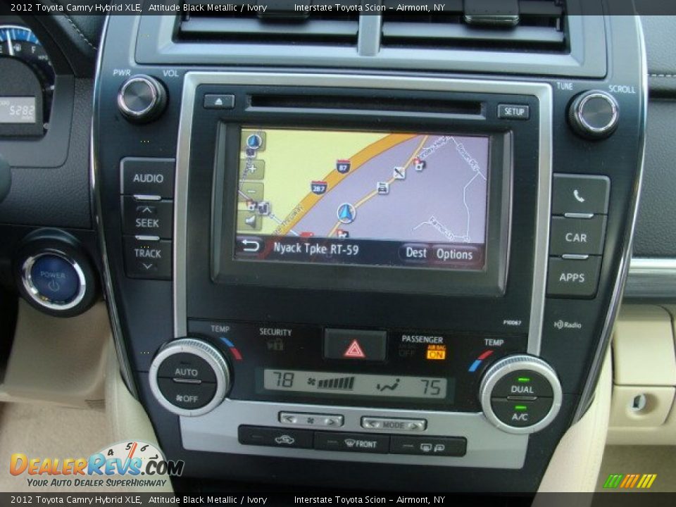 2012 Toyota Camry Hybrid XLE Attitude Black Metallic / Ivory Photo #15