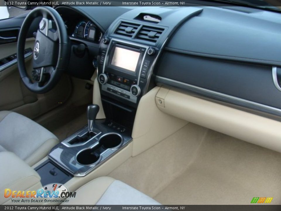 2012 Toyota Camry Hybrid XLE Attitude Black Metallic / Ivory Photo #21