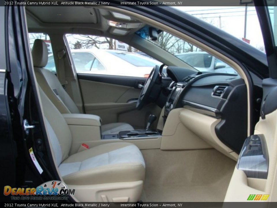 2012 Toyota Camry Hybrid XLE Attitude Black Metallic / Ivory Photo #22