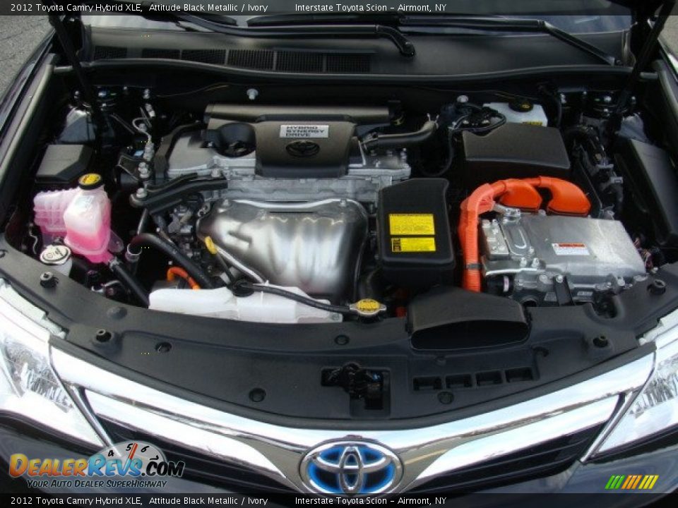 2012 Toyota Camry Hybrid XLE Attitude Black Metallic / Ivory Photo #25
