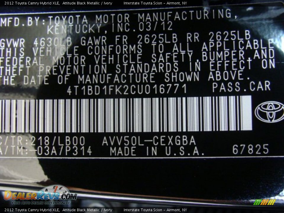2012 Toyota Camry Hybrid XLE Attitude Black Metallic / Ivory Photo #26