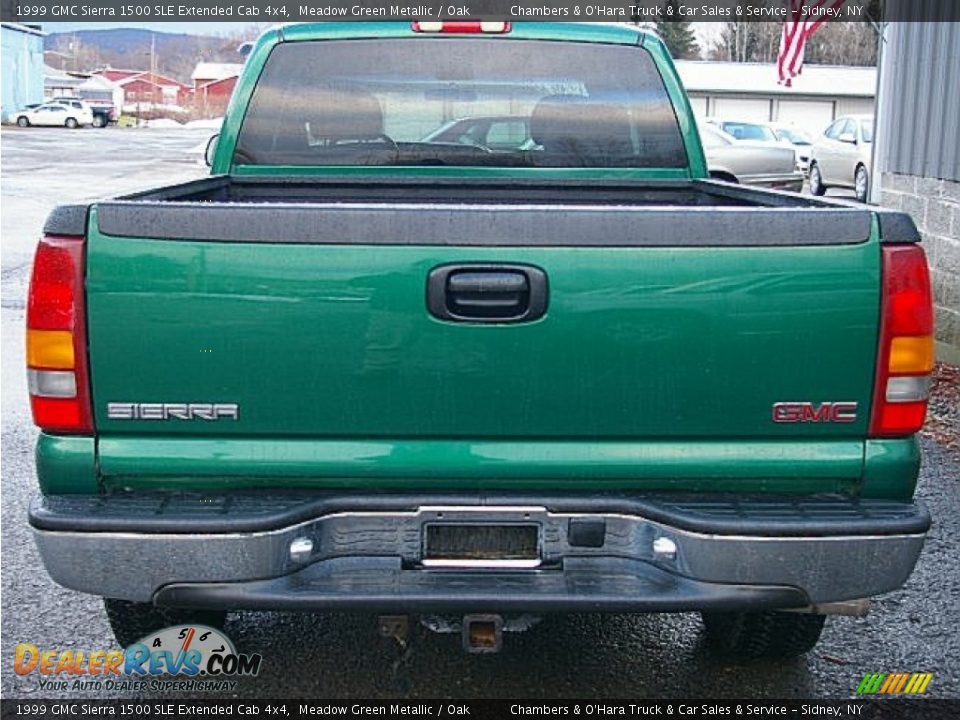 1999 GMC Sierra 1500 SLE Extended Cab 4x4 Meadow Green Metallic / Oak Photo #5