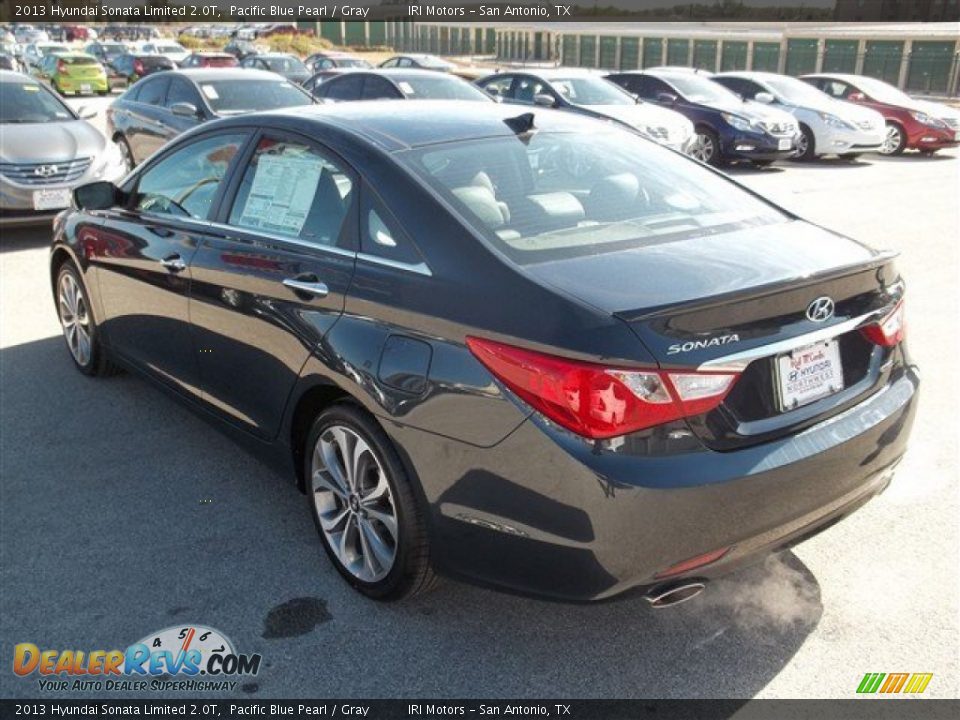 2013 Hyundai Sonata Limited 2.0T Pacific Blue Pearl / Gray Photo #4