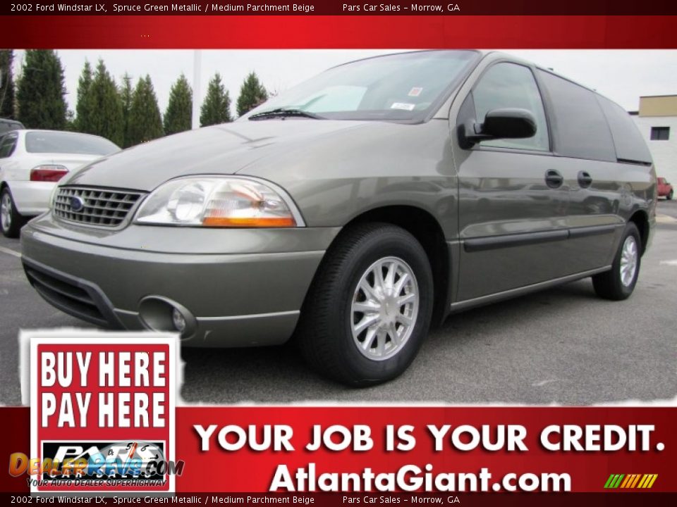 2002 Ford Windstar LX Spruce Green Metallic / Medium Parchment Beige Photo #1