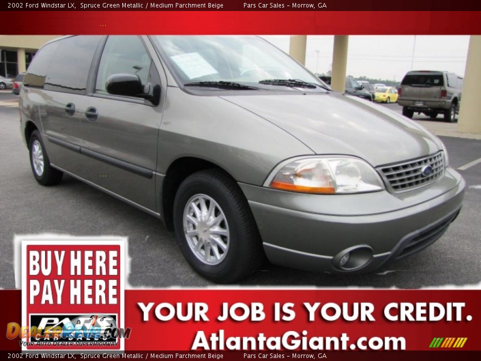 2002 Ford Windstar LX Spruce Green Metallic / Medium Parchment Beige Photo #4