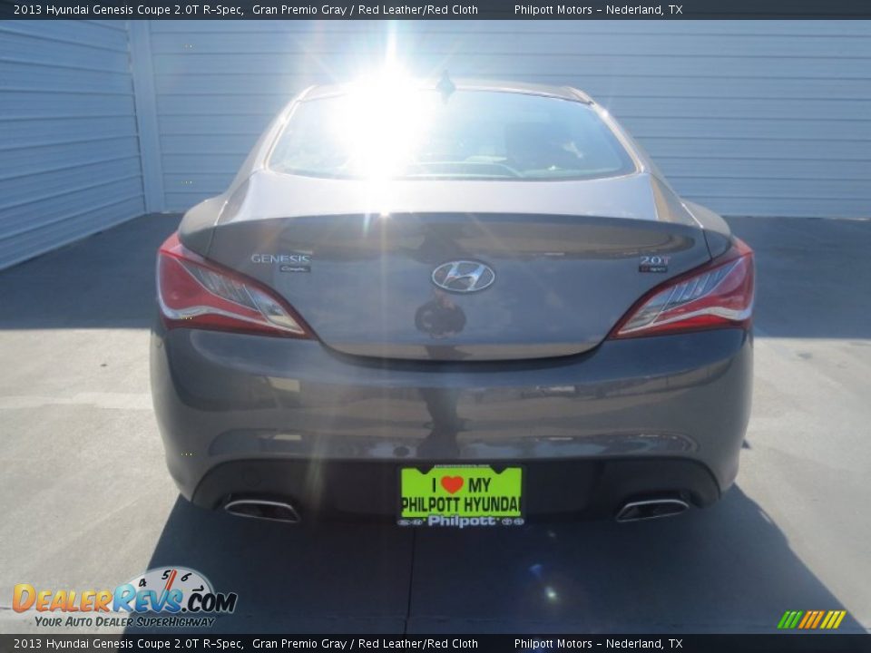 2013 Hyundai Genesis Coupe 2.0T R-Spec Gran Premio Gray / Red Leather/Red Cloth Photo #4