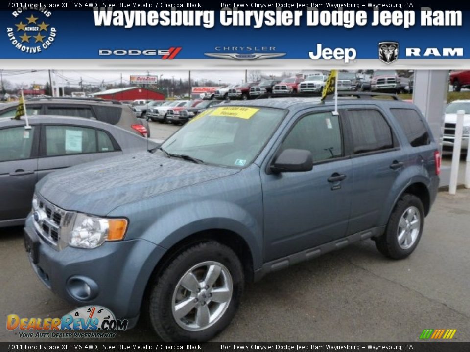 2011 Ford Escape XLT V6 4WD Steel Blue Metallic / Charcoal Black Photo #1