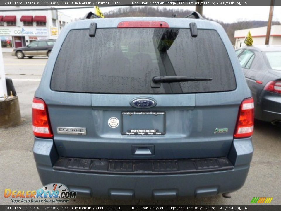 2011 Ford Escape XLT V6 4WD Steel Blue Metallic / Charcoal Black Photo #4