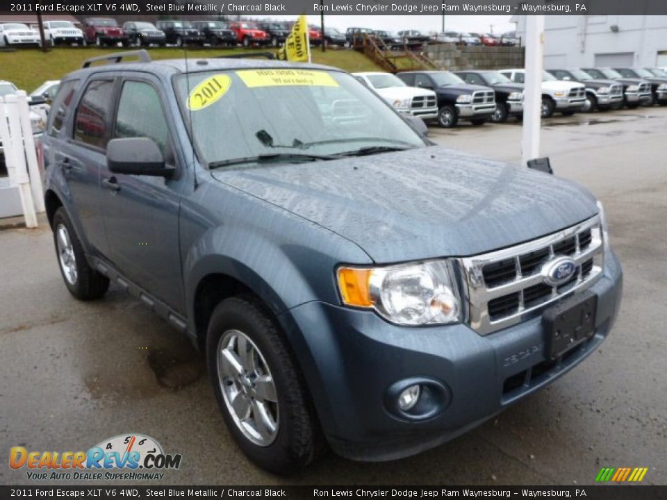 2011 Ford Escape XLT V6 4WD Steel Blue Metallic / Charcoal Black Photo #6