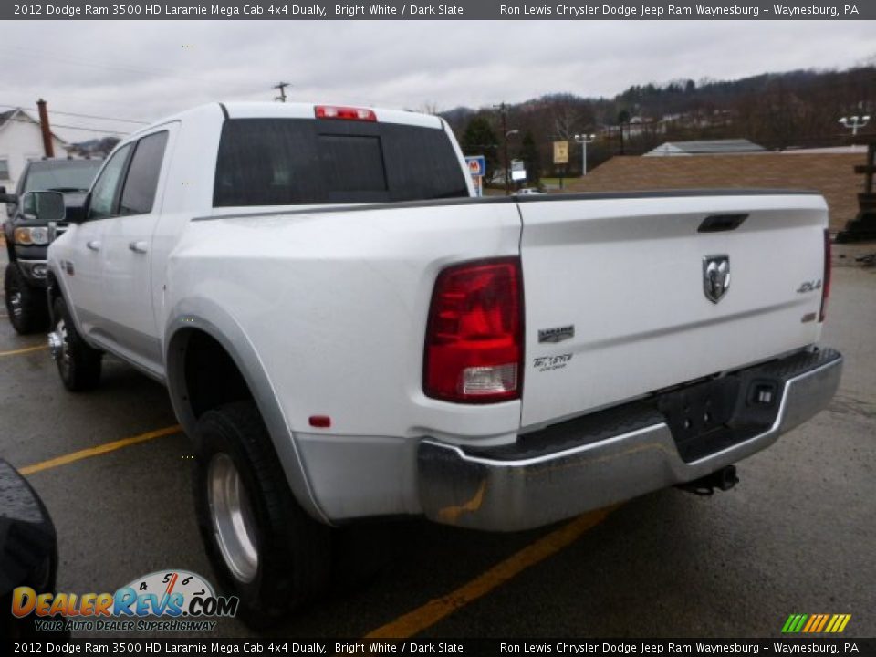 2012 Dodge Ram 3500 HD Laramie Mega Cab 4x4 Dually Bright White / Dark Slate Photo #2