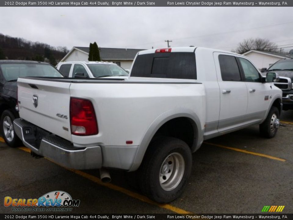 2012 Dodge Ram 3500 HD Laramie Mega Cab 4x4 Dually Bright White / Dark Slate Photo #4