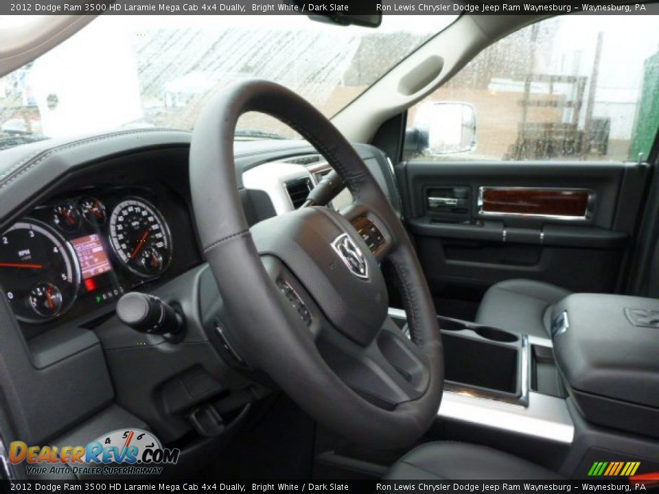 2012 Dodge Ram 3500 HD Laramie Mega Cab 4x4 Dually Bright White / Dark Slate Photo #16