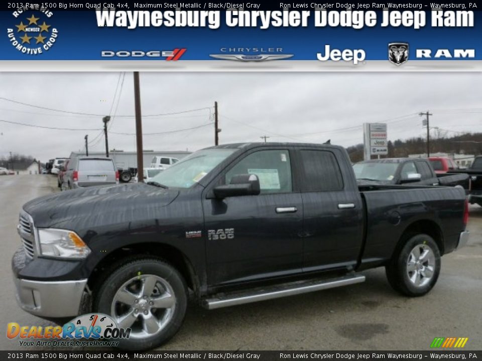 2013 Ram 1500 Big Horn Quad Cab 4x4 Maximum Steel Metallic / Black/Diesel Gray Photo #1