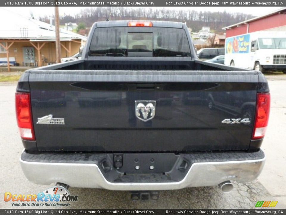 2013 Ram 1500 Big Horn Quad Cab 4x4 Maximum Steel Metallic / Black/Diesel Gray Photo #4