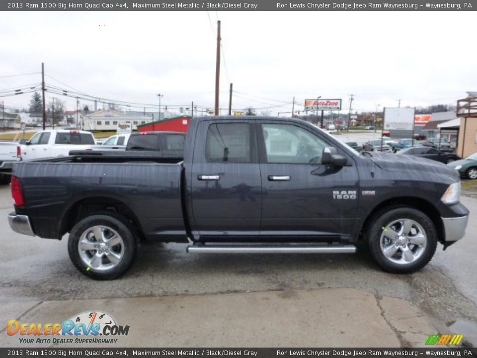 2013 Ram 1500 Big Horn Quad Cab 4x4 Maximum Steel Metallic / Black/Diesel Gray Photo #6