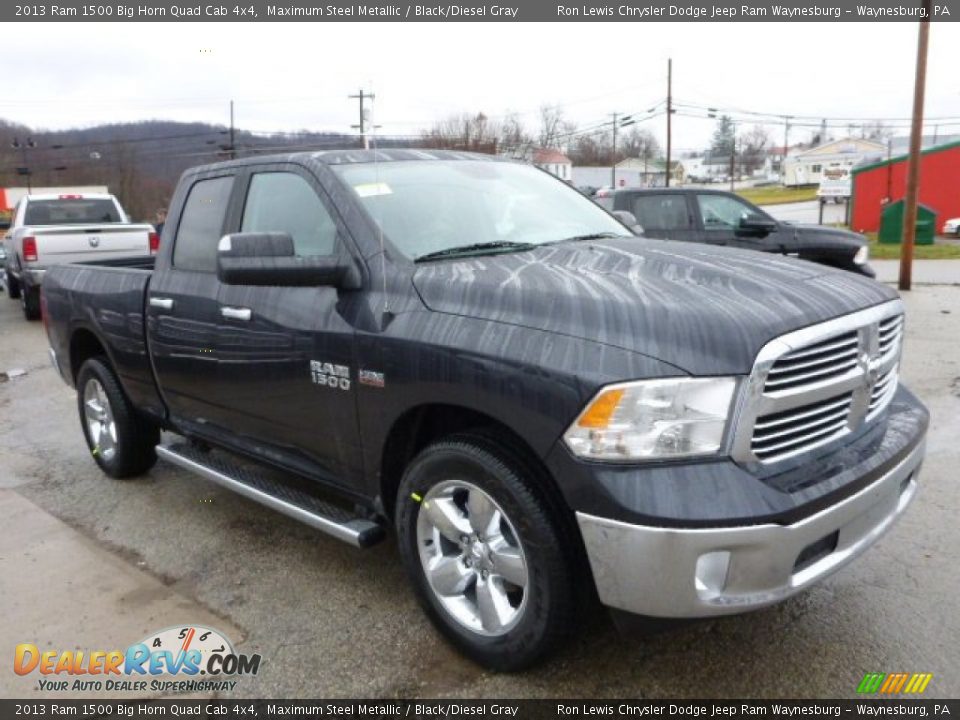 2013 Ram 1500 Big Horn Quad Cab 4x4 Maximum Steel Metallic / Black/Diesel Gray Photo #7