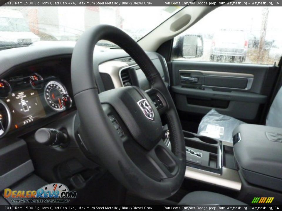 2013 Ram 1500 Big Horn Quad Cab 4x4 Maximum Steel Metallic / Black/Diesel Gray Photo #16