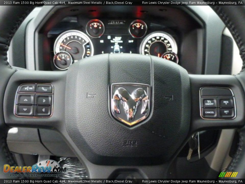 2013 Ram 1500 Big Horn Quad Cab 4x4 Maximum Steel Metallic / Black/Diesel Gray Photo #17