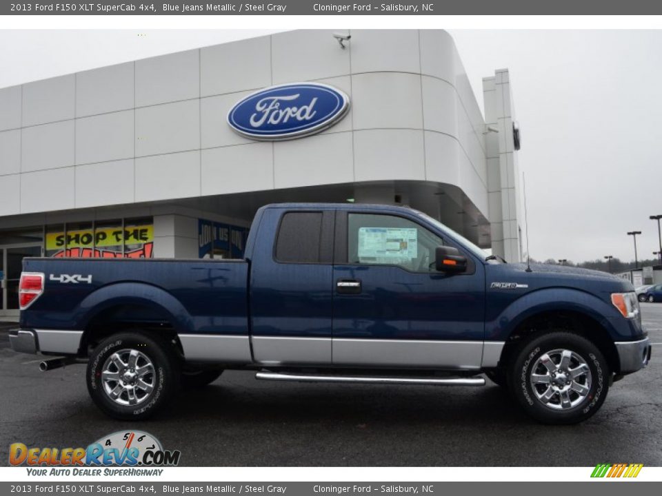 2013 Ford F150 XLT SuperCab 4x4 Blue Jeans Metallic / Steel Gray Photo #2