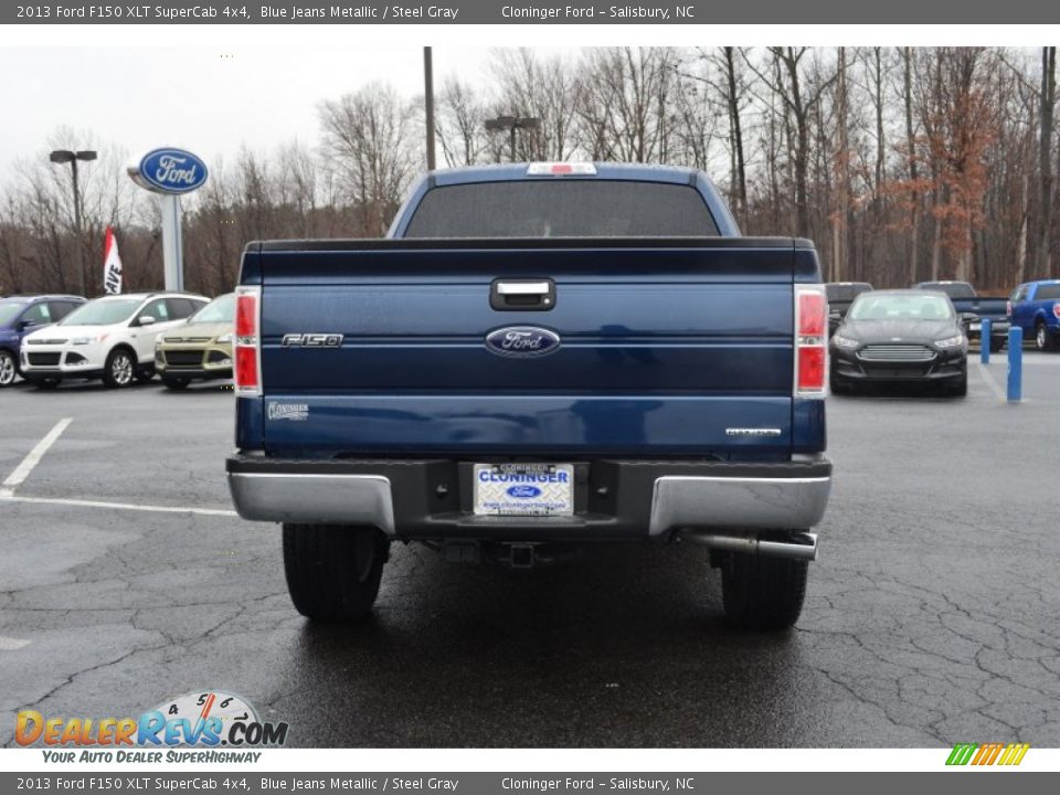 2013 Ford F150 XLT SuperCab 4x4 Blue Jeans Metallic / Steel Gray Photo #4