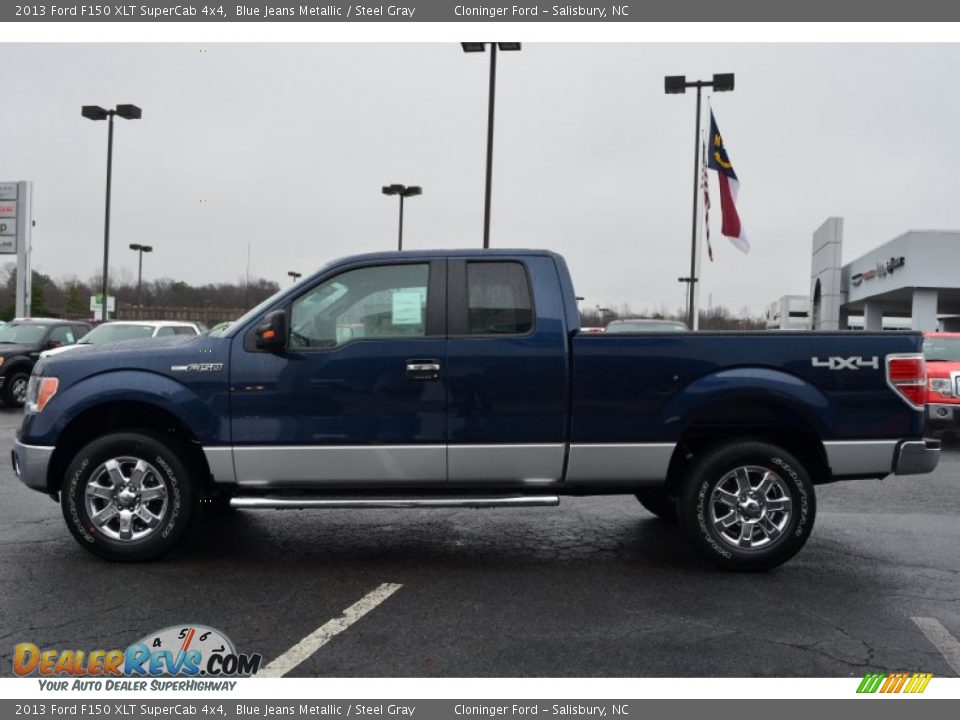 2013 Ford F150 XLT SuperCab 4x4 Blue Jeans Metallic / Steel Gray Photo #5