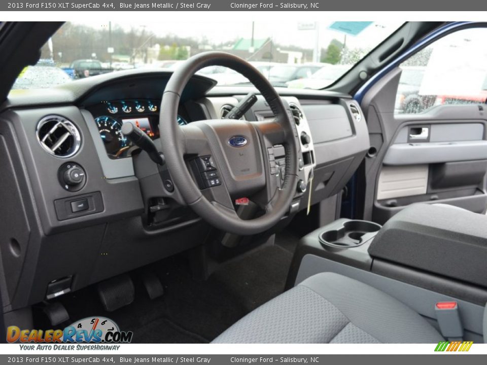 2013 Ford F150 XLT SuperCab 4x4 Blue Jeans Metallic / Steel Gray Photo #11