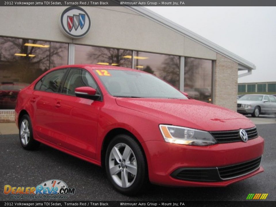2012 Volkswagen Jetta TDI Sedan Tornado Red / Titan Black Photo #1