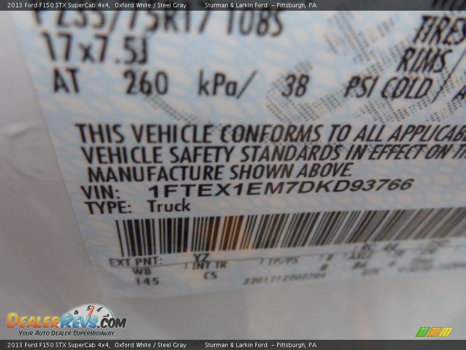 2013 Ford F150 STX SuperCab 4x4 Oxford White / Steel Gray Photo #13