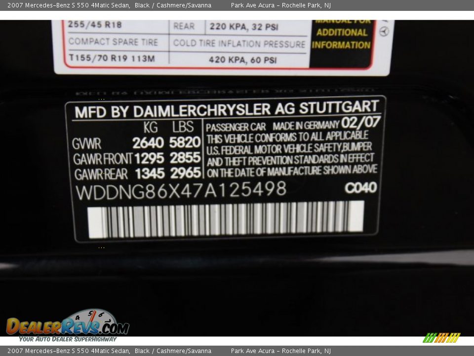 2007 Mercedes-Benz S 550 4Matic Sedan Black / Cashmere/Savanna Photo #30