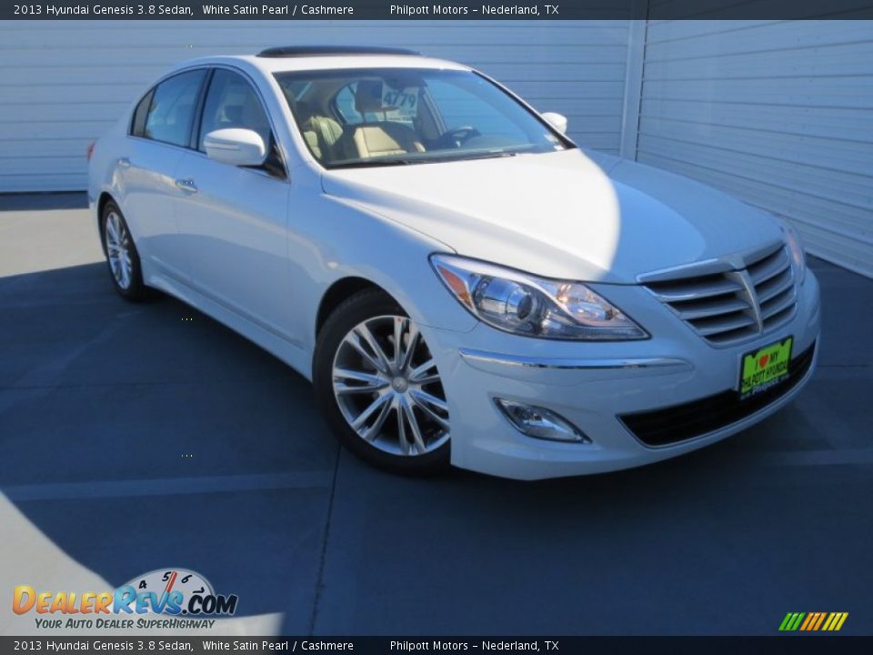 2013 Hyundai Genesis 3.8 Sedan White Satin Pearl / Cashmere Photo #1
