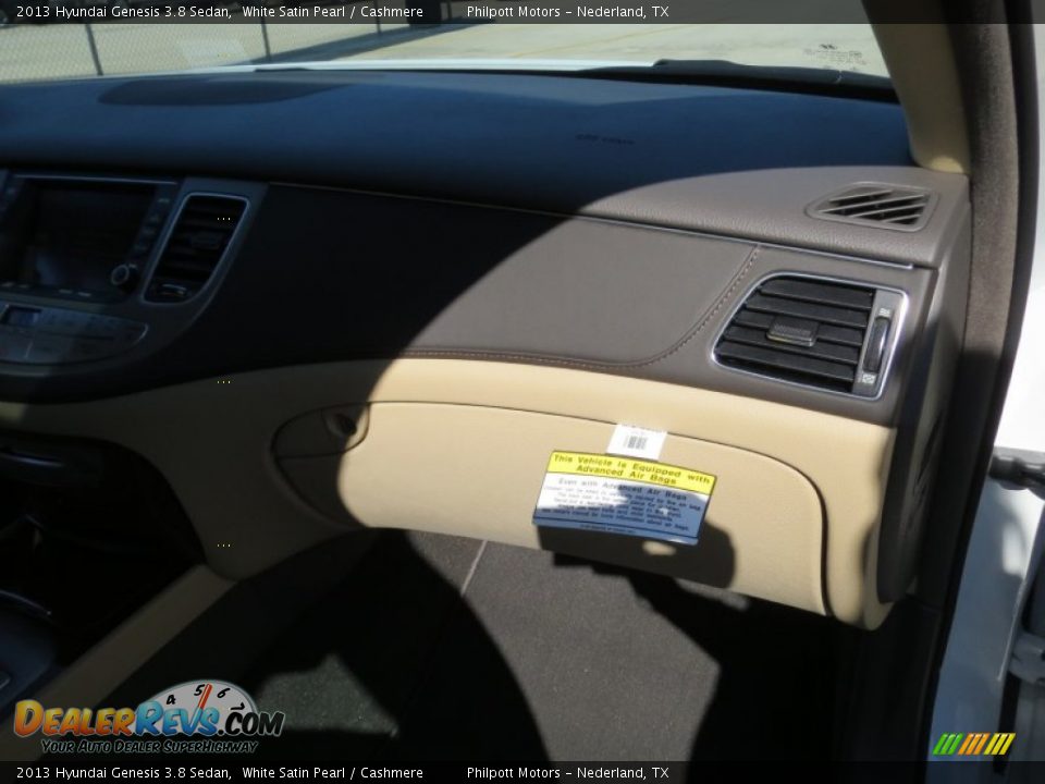 2013 Hyundai Genesis 3.8 Sedan White Satin Pearl / Cashmere Photo #16