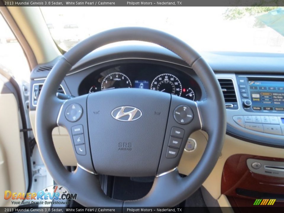 2013 Hyundai Genesis 3.8 Sedan White Satin Pearl / Cashmere Photo #34