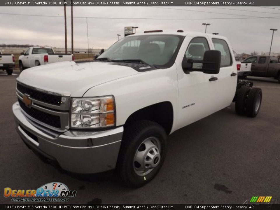 2013 Chevrolet Silverado 3500HD WT Crew Cab 4x4 Dually Chassis Summit White / Dark Titanium Photo #1