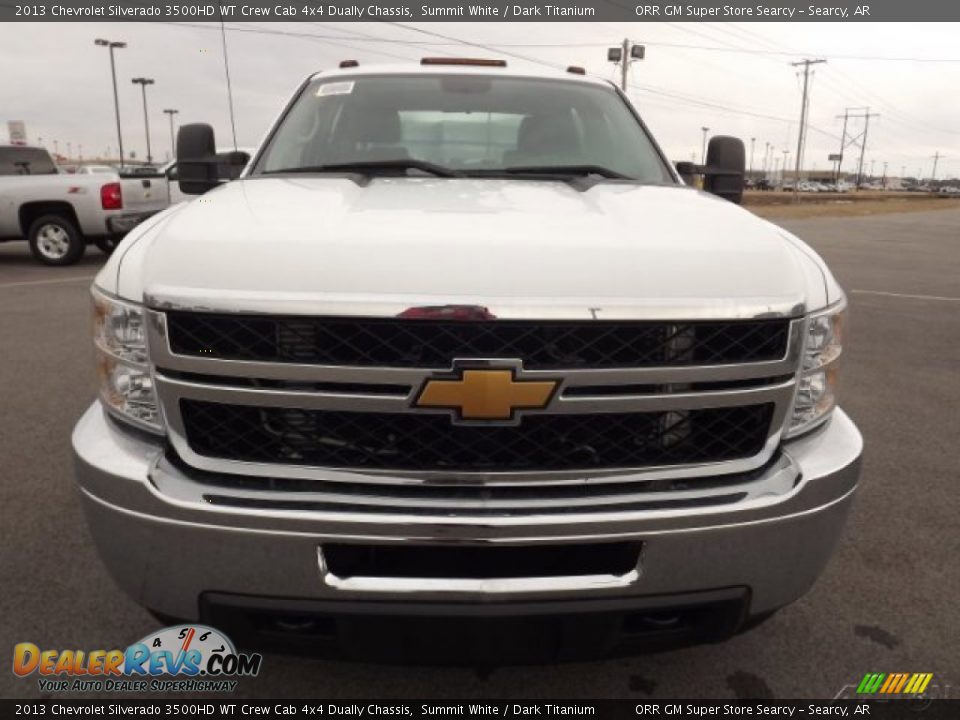 2013 Chevrolet Silverado 3500HD WT Crew Cab 4x4 Dually Chassis Summit White / Dark Titanium Photo #2